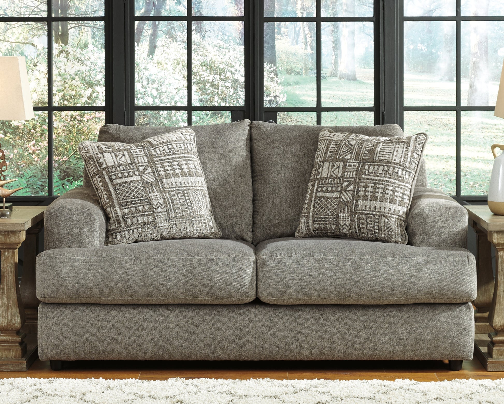 Myers Furniture Outlet - Ashley Furniture - Soletren Living Room - Loveseat / Ash - 9510335