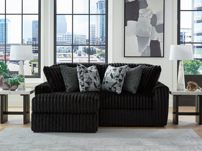 Myers Furniture Outlet - Ashley Furniture - Midnight-Madness Sectional - RAF 2-Piece Sectional with Chaise / Onyx - 98103S13