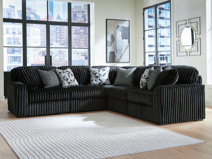 Myers Furniture Outlet - Ashley Furniture - Midnight-Madness Sectional - RAF 5-Piece Sectional / Onyx - 98103S26