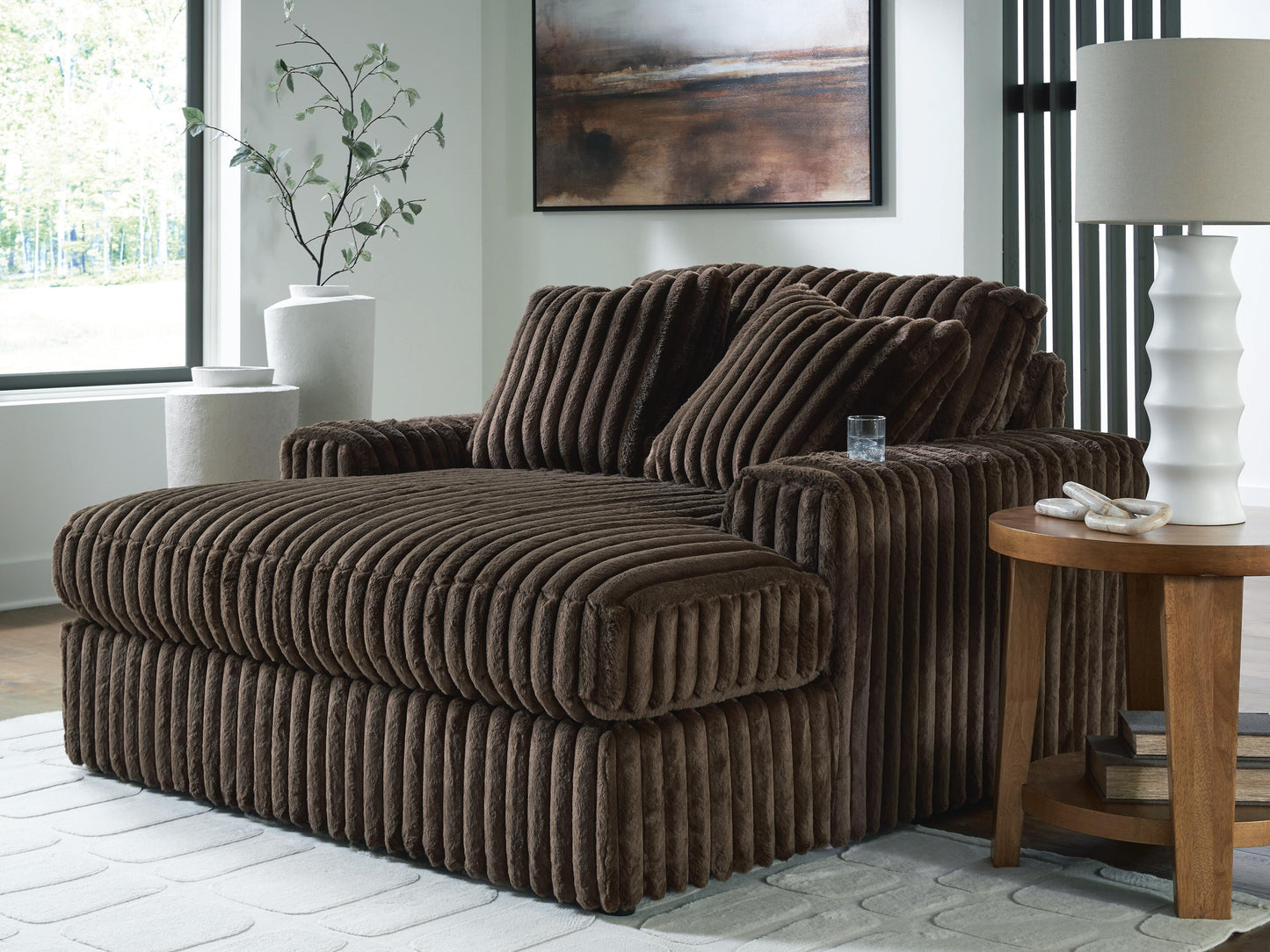 Myers Furniture Outlet - Ashley Furniture - Midnight-Madness Living Room - Oversized Chaise / Chocolate - 9810415