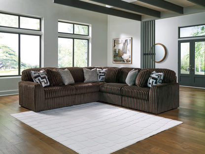 Myers Furniture Outlet - Ashley Furniture - Midnight-Madness Sectional - RAF 5-Piece Sectional / Chocolate - 98104S26