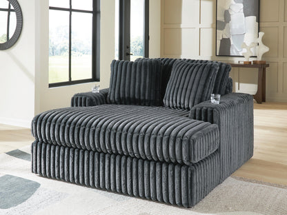 Myers Furniture Outlet - Ashley Furniture - Midnight-Madness Living Room - Oversized Chaise / Gunmetal - 9810515