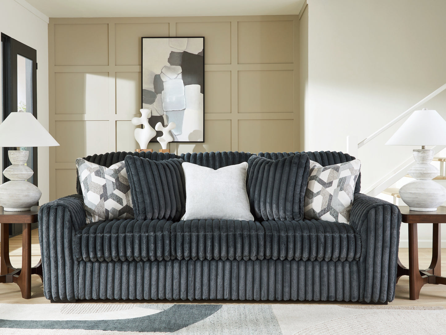 Myers Furniture Outlet - Ashley Furniture - Midnight-Madness Living Room - Sofa / Gunmetal - 9810538