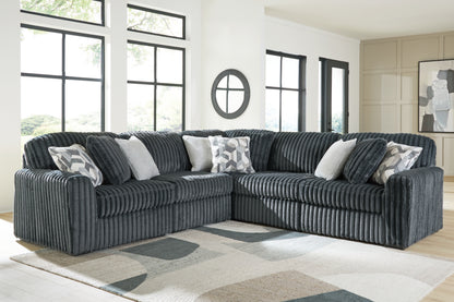 Myers Furniture Outlet - Ashley Furniture - Midnight-Madness Sectional - RAF 5-Piece Sectional / Gunmetal - 98105S27
