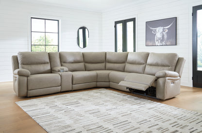 Myers Furniture Outlet - Ashley Furniture - Narwhal Place Sectional - 6-Piece Power Reclining Sectional / Pebble - PC99201S10