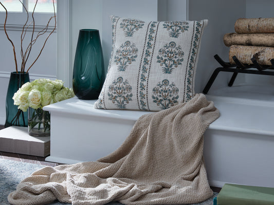 Myers Furniture Outlet - Ashley Furniture - Paulmour Pillows - Pillow (4/CS) / Ivory/Green/Brown - A1001105