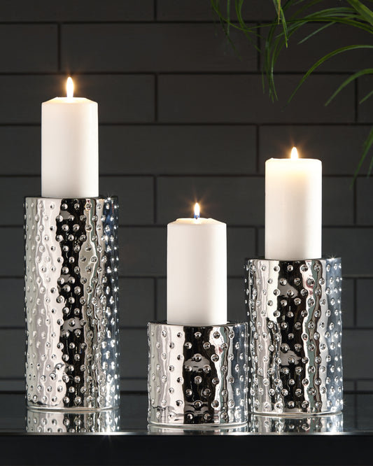 Myers Furniture Outlet - Ashley Furniture - Marisa Candle Holder - Candle Holder Set (3/CN) / Gold Finish - A2000461
