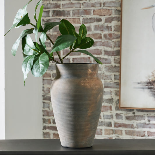 Myers Furniture Outlet - Ashley Furniture - Brickmen Vase - Vase / Antique Gray - A2000659