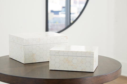 Myers Furniture Outlet - Ashley Furniture - Aldenburg Box (Set of 2) - Box Set (Set of 2) / Cream - A2000690