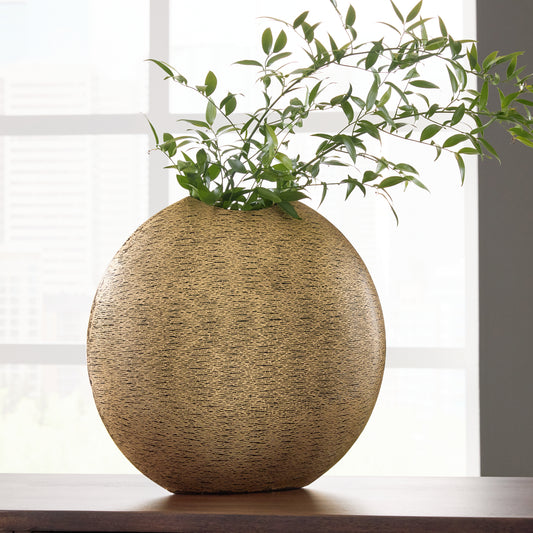 Myers Furniture Outlet - Ashley Furniture - Iansboro Vase - Vase / Antique Gold Finish - A2000697