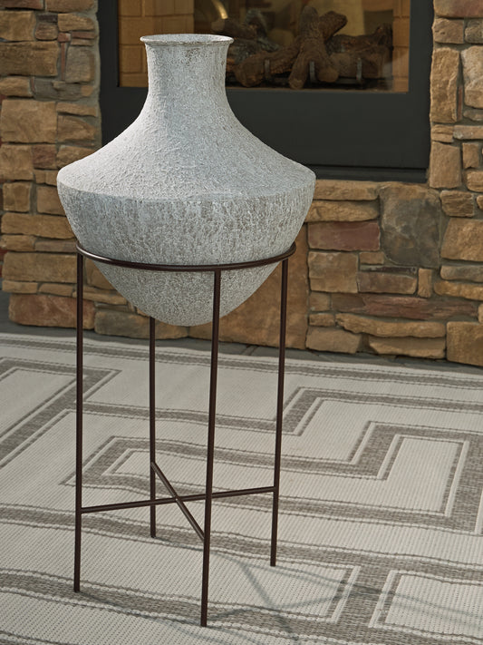 Myers Furniture Outlet - Ashley Furniture - Estonbank Vase - Vase Set / Distressed Cream - A2000748A1
