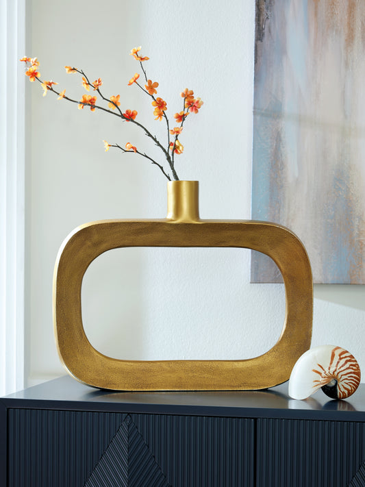 Myers Furniture Outlet - Ashley Furniture - Lawtonville Vase - Vase / Antique Gold Finish - A2000751