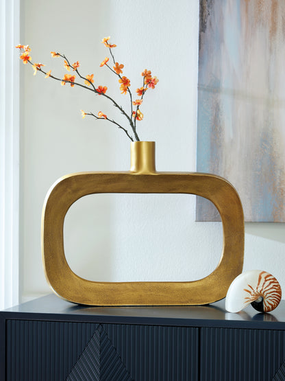 Myers Furniture Outlet - Ashley Furniture - Lawtonville Vase - Vase / Antique Gold Finish - A2000751