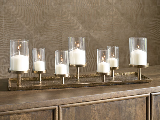 Myers Furniture Outlet - Ashley Furniture - Wallmond Candle Holder - Candle Holder / Antique Brass Finish - A2000820