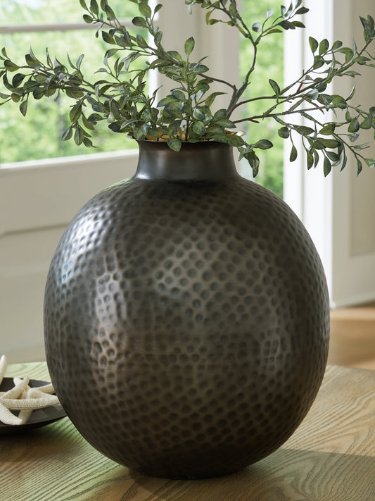 Myers Furniture Outlet - Ashley Furniture - Woody Vase - Vase / Pewter/Gold Finish - A2000845