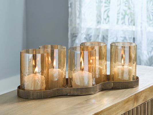 Myers Furniture Outlet - Ashley Furniture - Evereton Candle Holder - Candle Holder / Antique Gold Finish - A2000856