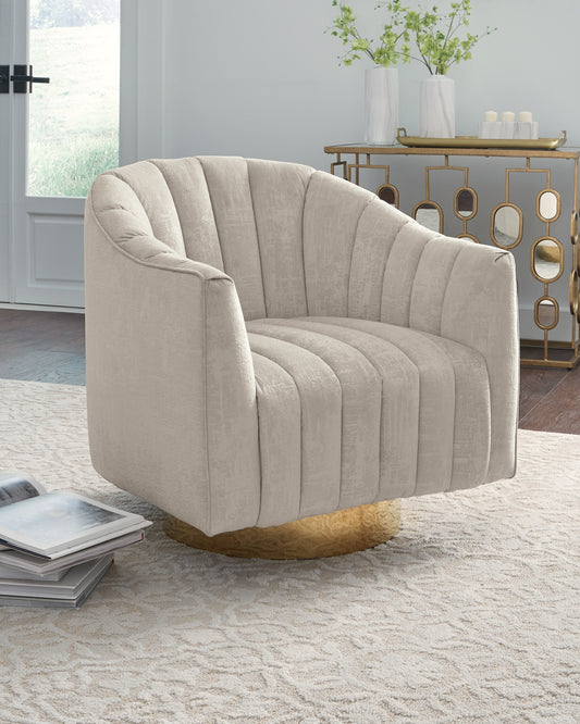 Myers Furniture Outlet - Ashley Furniture - Penzlin Accent Chair - Swivel Accent Chair / Pearl - A3000241
