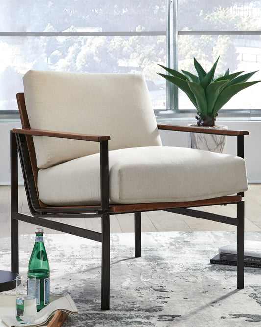 Myers Furniture Outlet - Ashley Furniture - Tilden Accent Chair - Accent Chair / Ivory/Brown - A3000271