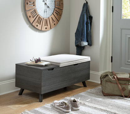Myers Furniture Outlet - Ashley Furniture - Yarlow Storage Bench - Storage Bench / Linen/Gray / 39"W x 19"D x 17"H - A3000321