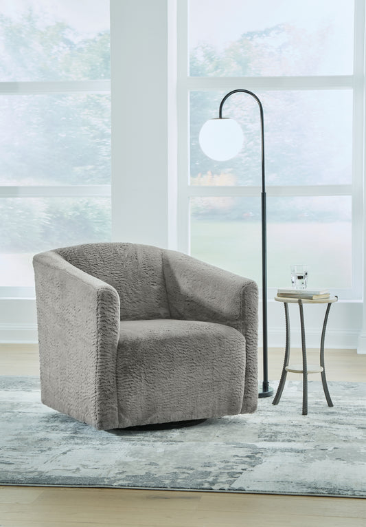 Myers Furniture Outlet - Ashley Furniture - Bramner Accent Chair - Swivel Accent Chair / Charcoal - A3000330