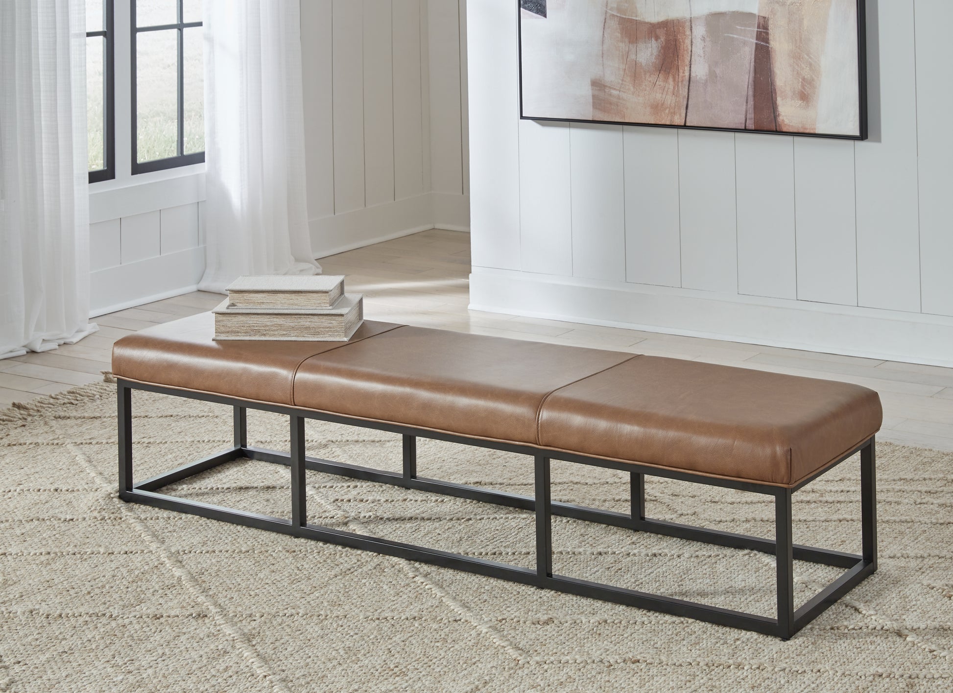 Myers Furniture Outlet - Ashley Furniture - Joston Accent Bench - Accent Bench / Caramel / 71"W x 19"D x 16"H - A3000693