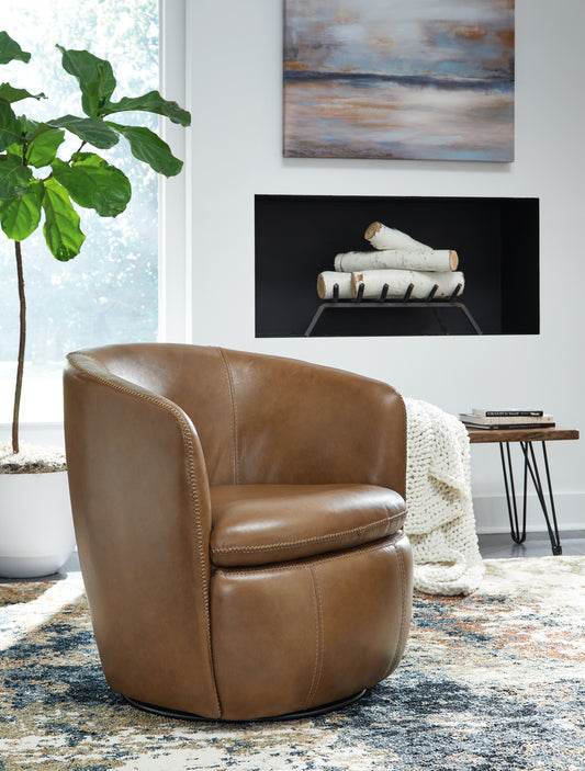 Myers Furniture Outlet - Ashley Furniture - Kierreys Swivel Accent Chair - Swivel Accent Chair / Bone - A3000703