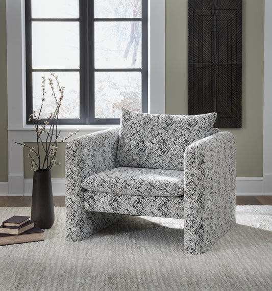 Myers Furniture Outlet - Ashley Furniture - Kenbell Accent Chair - Accent Chair / Black/White - A3000705