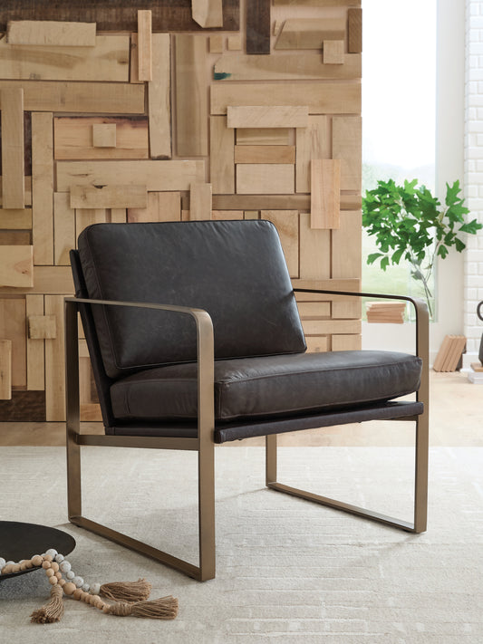 Myers Furniture Outlet - Ashley Furniture - Bradett Accent Chair - Accent Chair / Dark Brown/Gold Finish - A3000763
