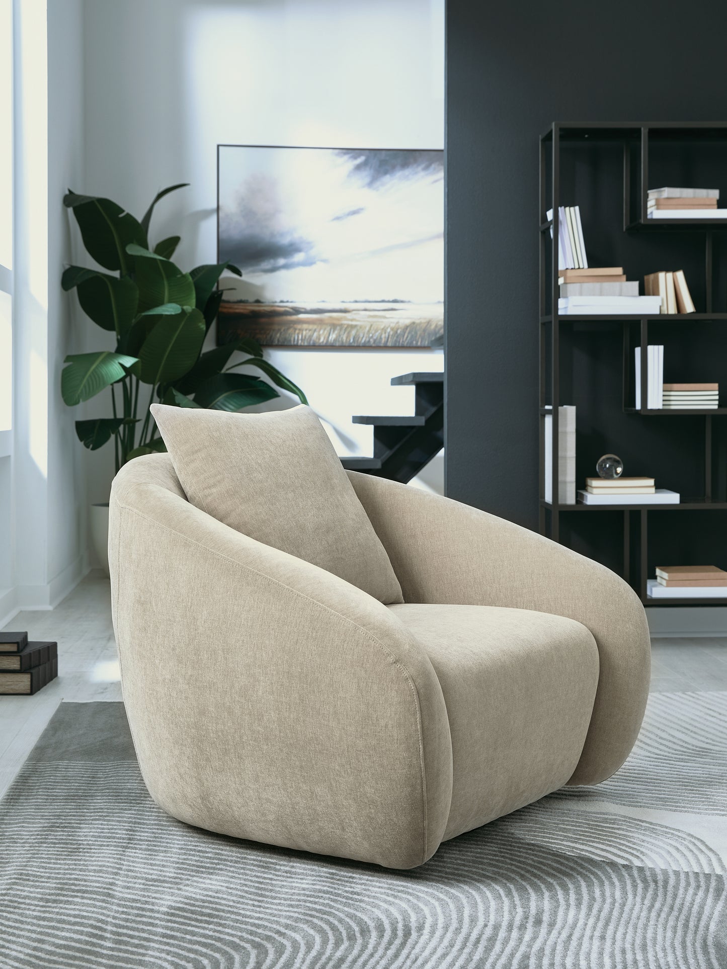 Myers Furniture Outlet - Ashley Furniture - Yahya Swivel Accent Chair - Swivel Accent Chair / Pebble - A3000782