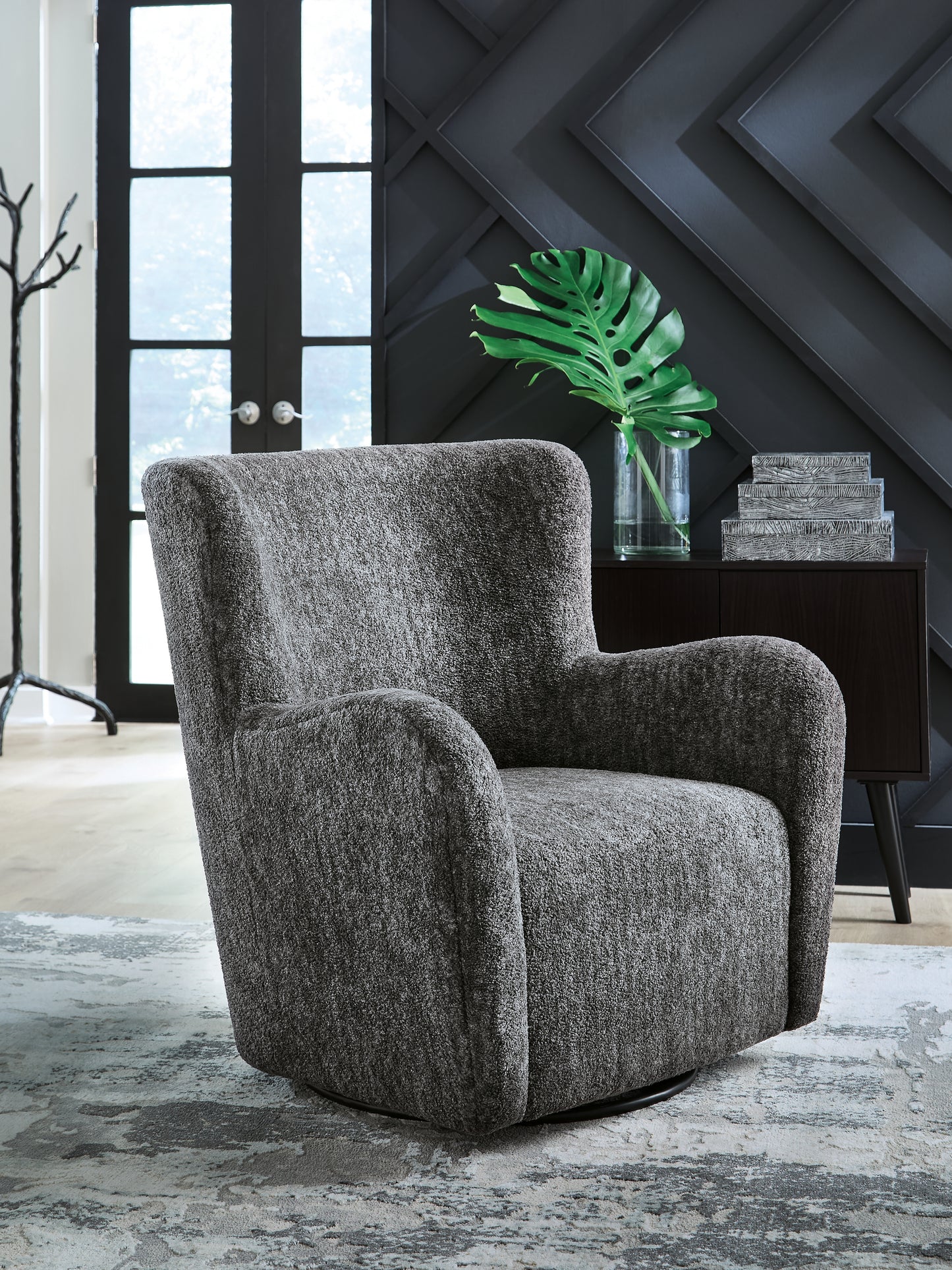 Myers Furniture Outlet - Ashley Furniture - Rowenburg Swivel Glider Accent Chair - Swivel Glider Accent Chair / Heather Charcoal - A3000796