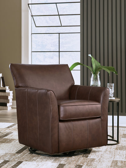 Myers Furniture Outlet - Ashley Furniture - Braydunn Swivel Glider Accent Chair - Swivel Glider Accent Chair / Espresso Brown - A3000820