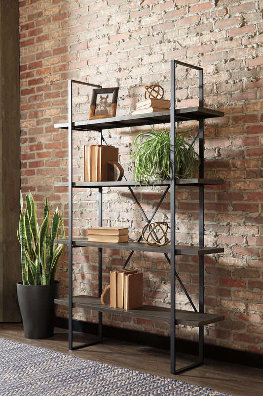 Myers Furniture Outlet - Ashley Furniture - Gilesgrove Bookcase - Bookcase / Black/Gray - A4000017