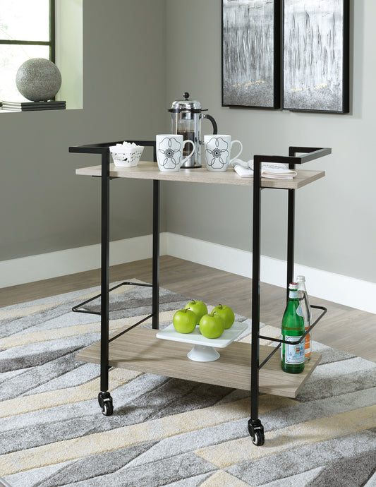 Myers Furniture Outlet - Ashley Furniture - Waylowe Bar Cart - Bar Cart / Brown/Black - A4000389
