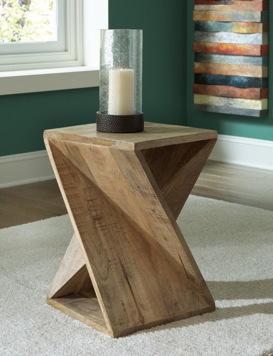 Myers Furniture Outlet - Ashley Furniture - Zalemont Accent Table - Accent Table / Distressed Brown - A4000510