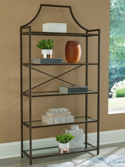 Myers Furniture Outlet - Ashley Furniture - Bernonly Bookcase - Bookcase / Antique Bronze Finish - A4000556