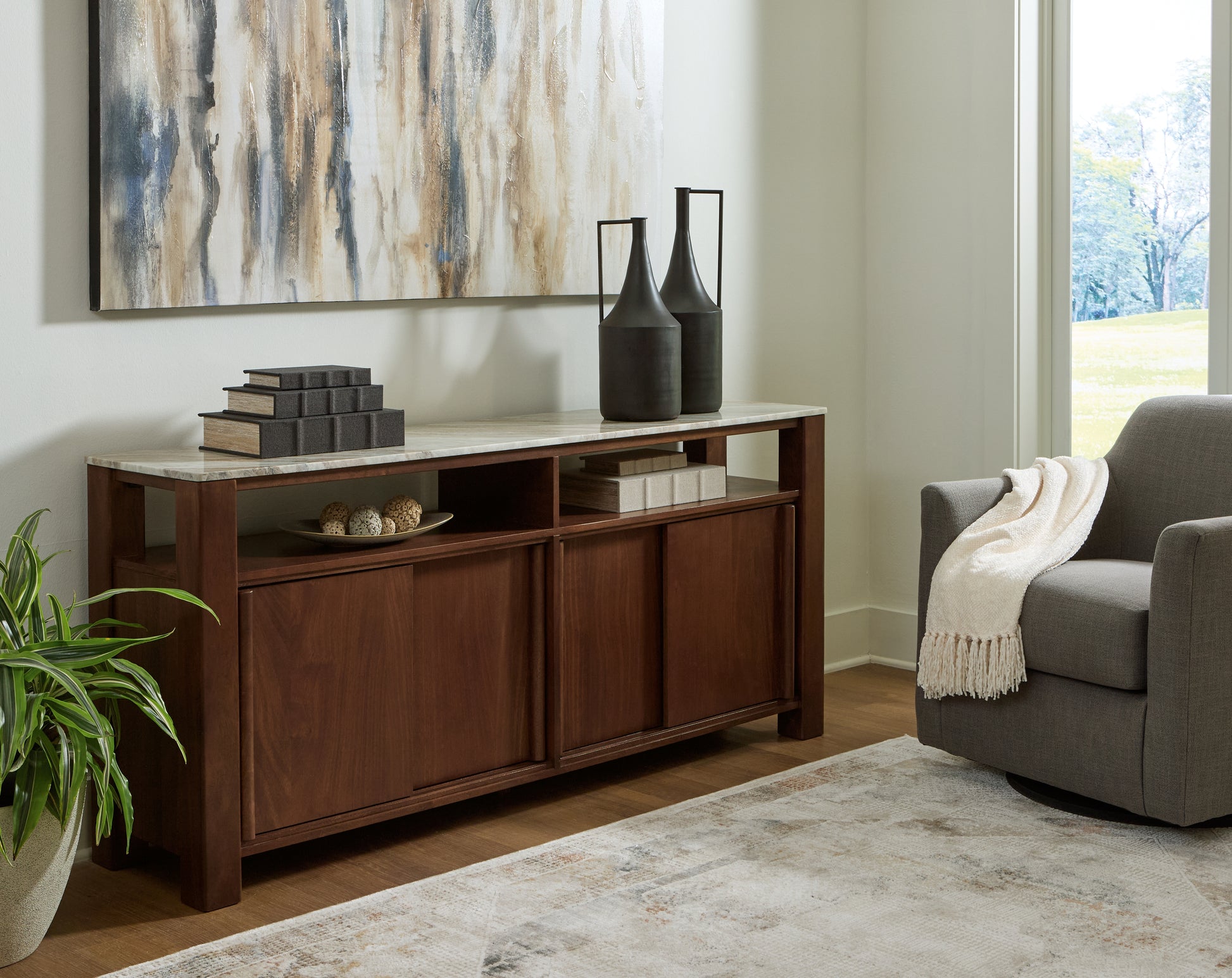 Myers Furniture Outlet - Ashley Furniture - Tobinville Accent Cabinet - Accent Cabinet / Dark Brown - A4000673