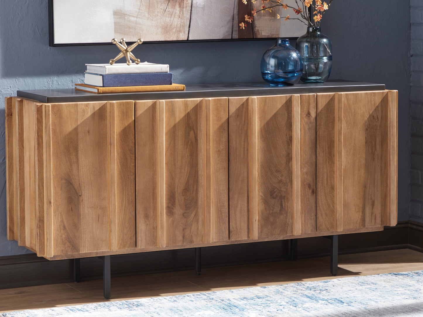 Myers Furniture Outlet - Ashley Furniture - Quintavious Accent Cabinet - Accent Cabinet / Brown/Charcoal - A4000685