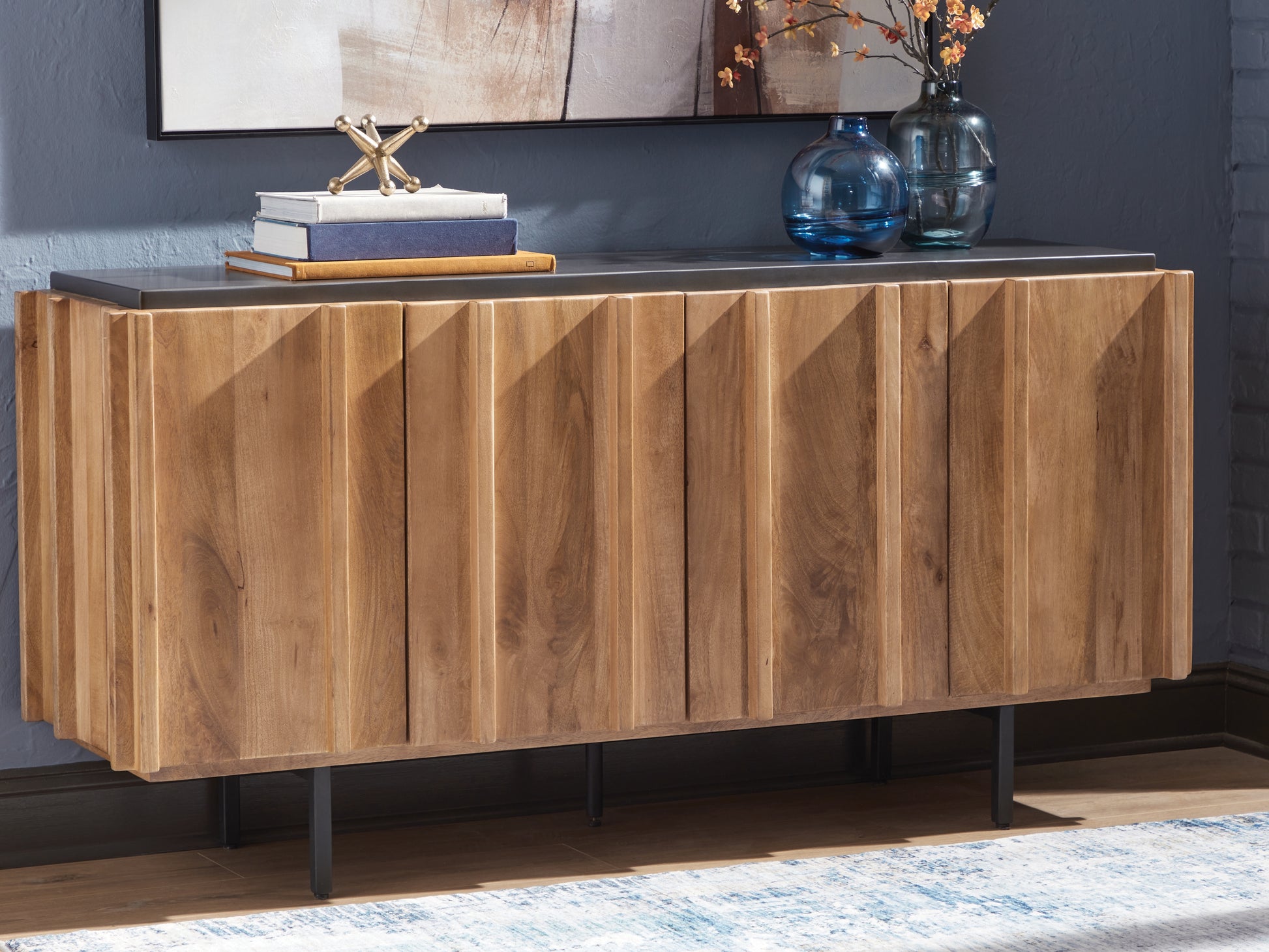 Myers Furniture Outlet - Ashley Furniture - Quintavious Accent Cabinet - Accent Cabinet / Brown/Charcoal - A4000685