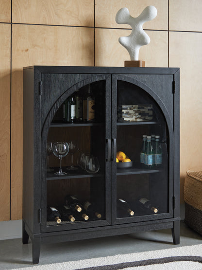 Myers Furniture Outlet - Ashley Furniture - Armenleigh Accent Cabinet - Bar Cabinet / Black/Brown - A4000702