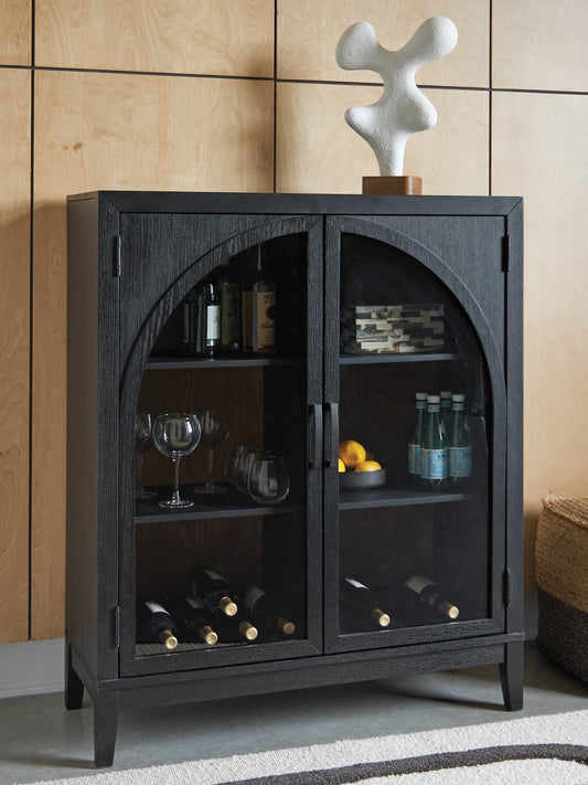 Myers Furniture Outlet - Ashley Furniture - Armenleigh Accent Cabinet - Bar Cabinet / Black/Brown - A4000702