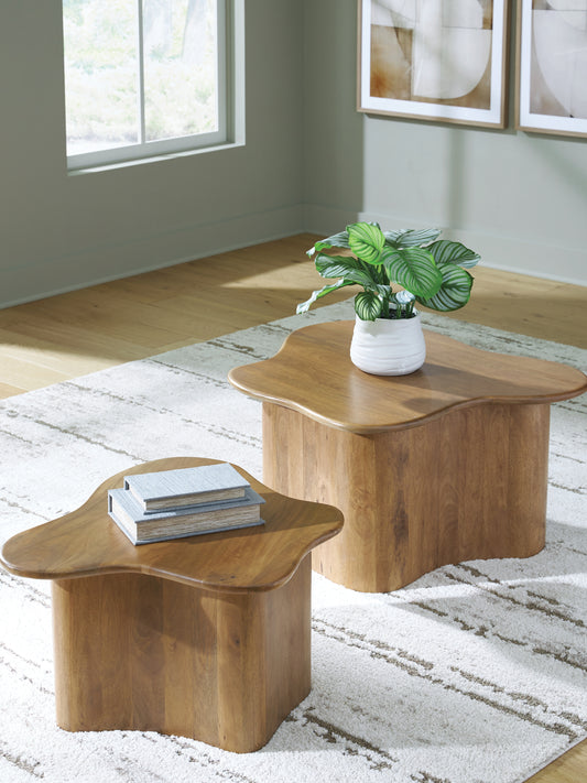 Myers Furniture Outlet - Ashley Furniture - Abeford Accent Coffee Table (Set of 2) - Accent Cocktail TBL Set (Set of 2) / Brown - A4000711