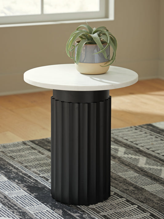 Myers Furniture Outlet - Ashley Furniture - Wainstone Accent Table - Accent Table / Black/White - A4000724