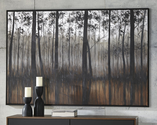 Myers Furniture Outlet - Ashley Furniture - Philyra Wall Decor - Wall Art / Black/Orange/Silver - A8000253