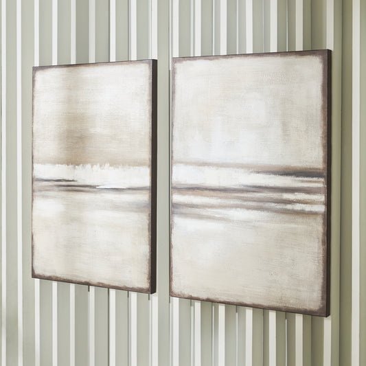 Myers Furniture Outlet - Ashley Furniture - Brockdunn Wall Decor - Wall Art Set (Set of 2) / Tan/Brown - A8000403