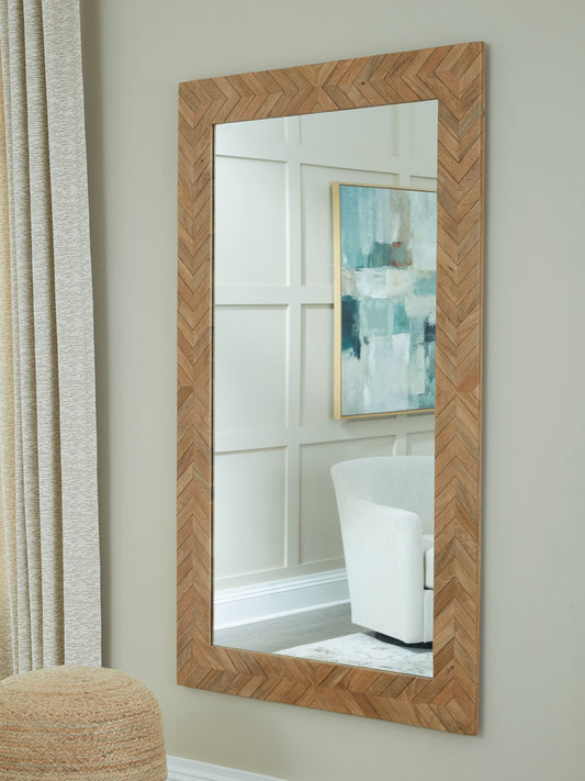 Myers Furniture Outlet - Ashley Furniture - Waylane Mirror - Floor Mirror / Brown - A8010347