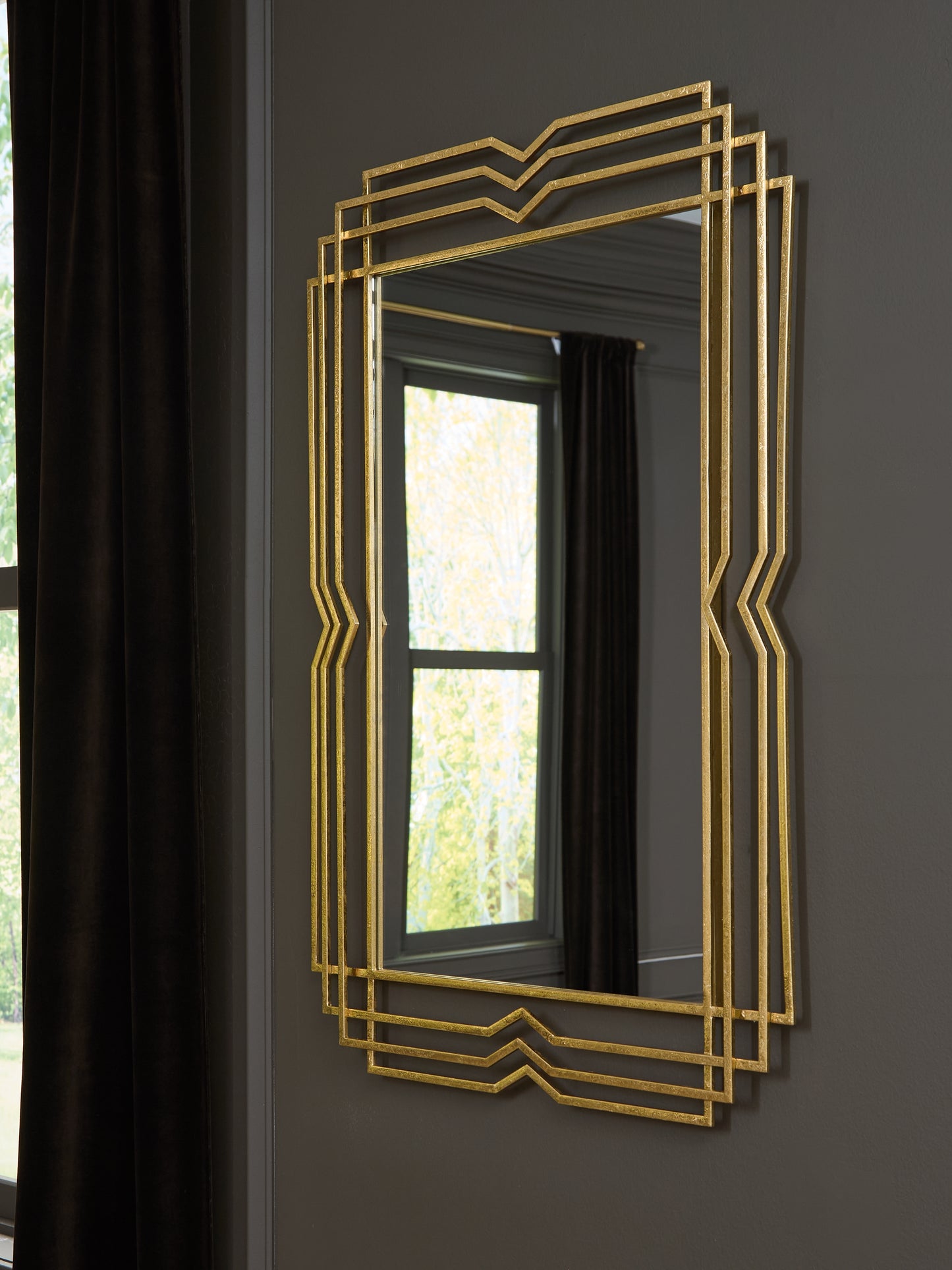 Myers Furniture Outlet - Ashley Furniture - Claybrook Mirror - Accent Mirror / Gold Finish - A8010349