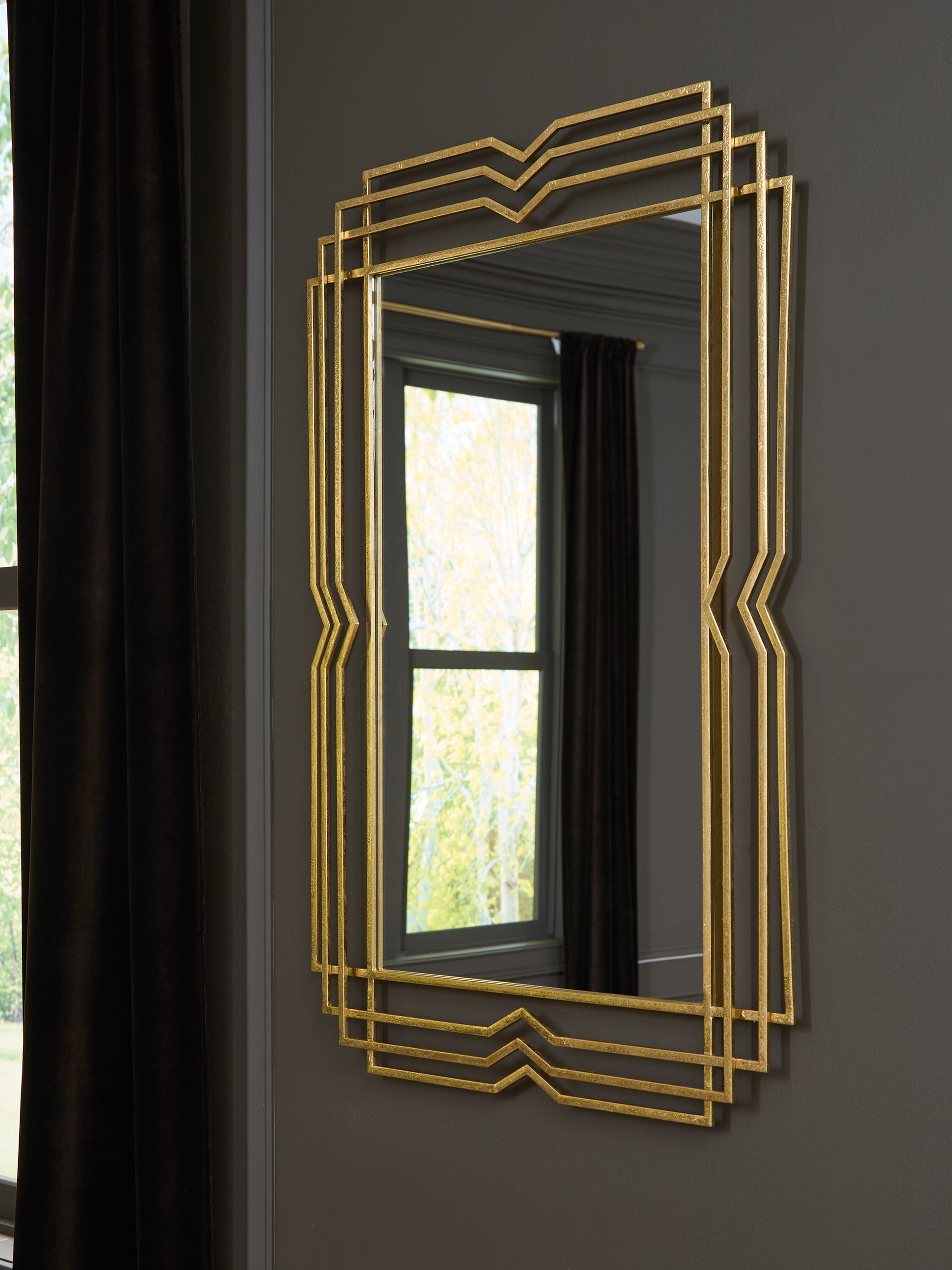 Myers Furniture Outlet - Ashley Furniture - Claybrook Mirror - Accent Mirror / Gold Finish - A8010349