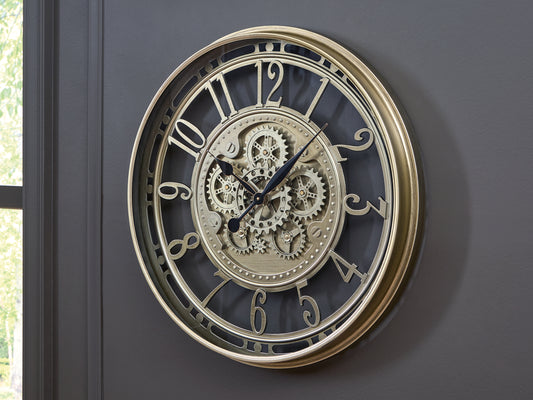 Myers Furniture Outlet - Ashley Furniture - Gilover Wall Decor - Wall Clock / Champagne Finish - A8010386