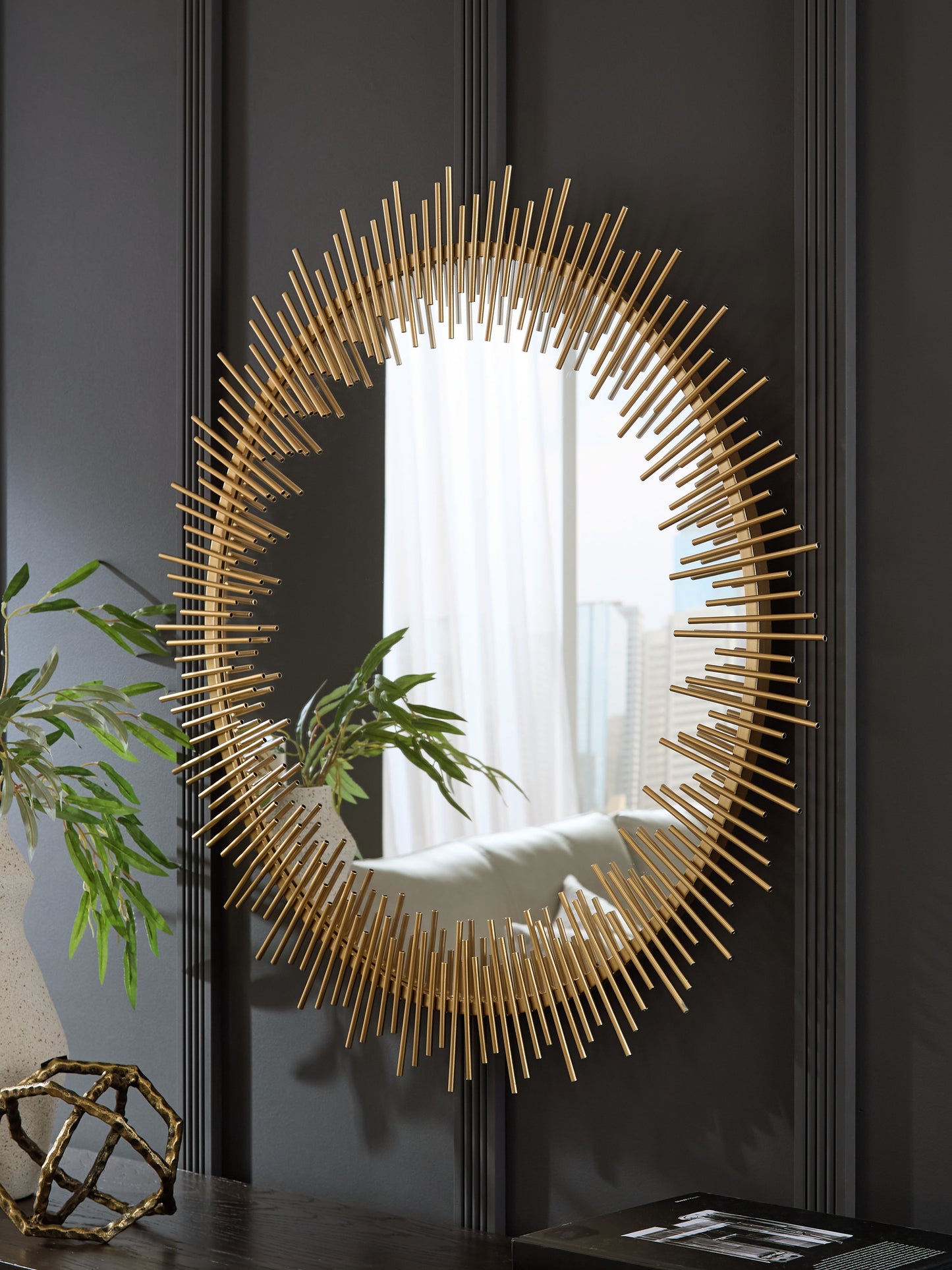 Myers Furniture Outlet - Ashley Furniture - Wainport Mirror - Accent Mirror / Gold Finish - A8010405