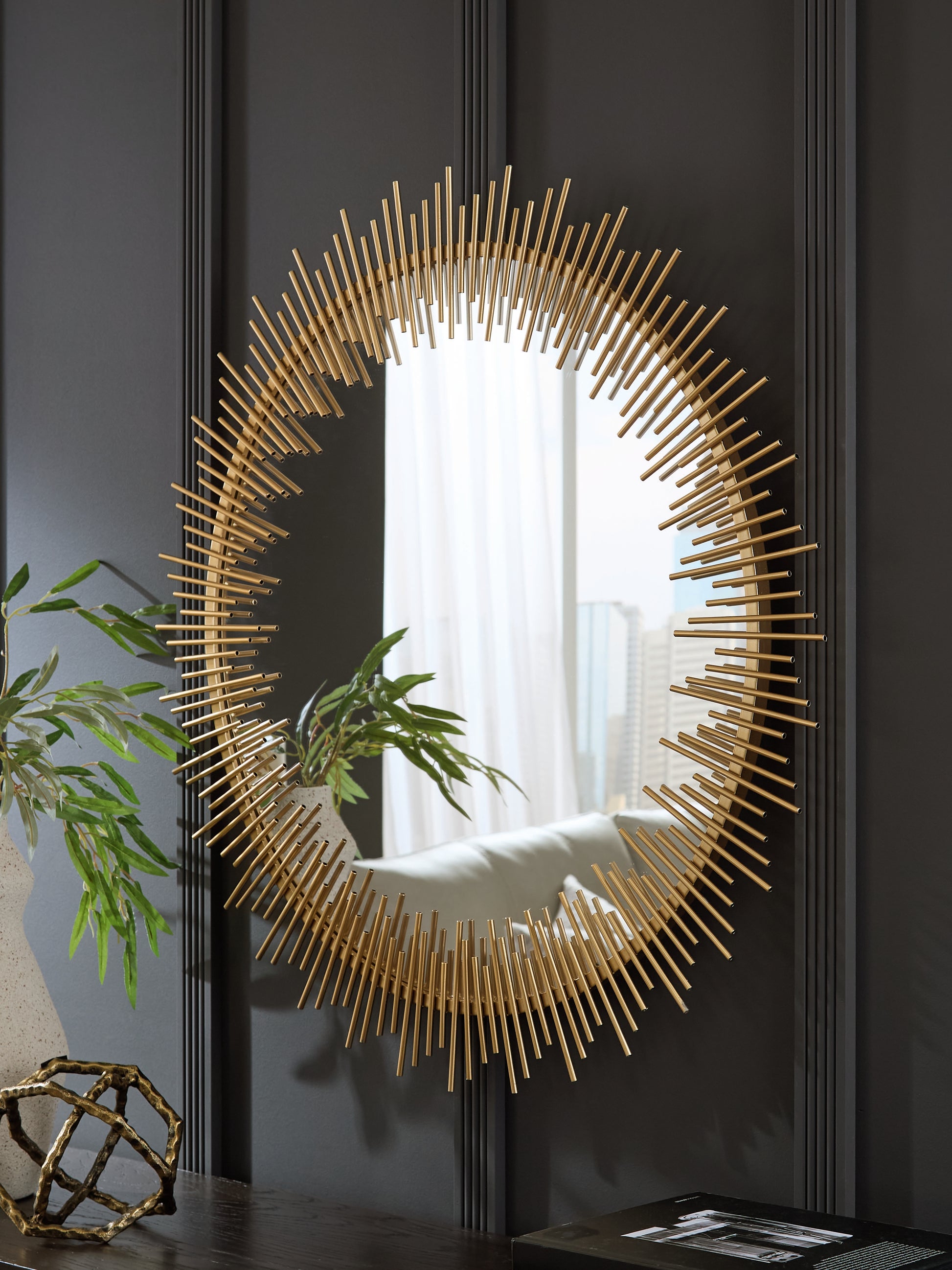 Myers Furniture Outlet - Ashley Furniture - Wainport Mirror - Accent Mirror / Gold Finish - A8010405